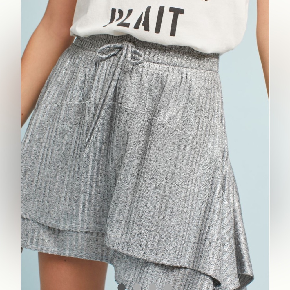 Anthropologie Silver Shimmer Skirt Dolan Left Coast Size Large